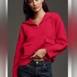 Anthropology half zip pullover sweater